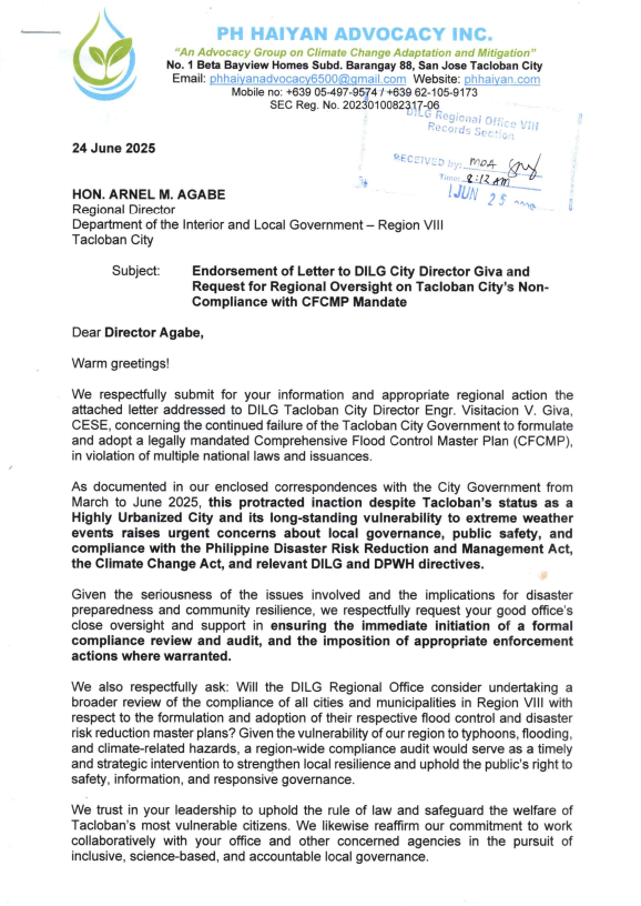 Letter to DILG Region VIII