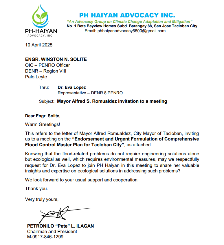 Mayor Alfred S. Romualdez Invitation to a Meeting