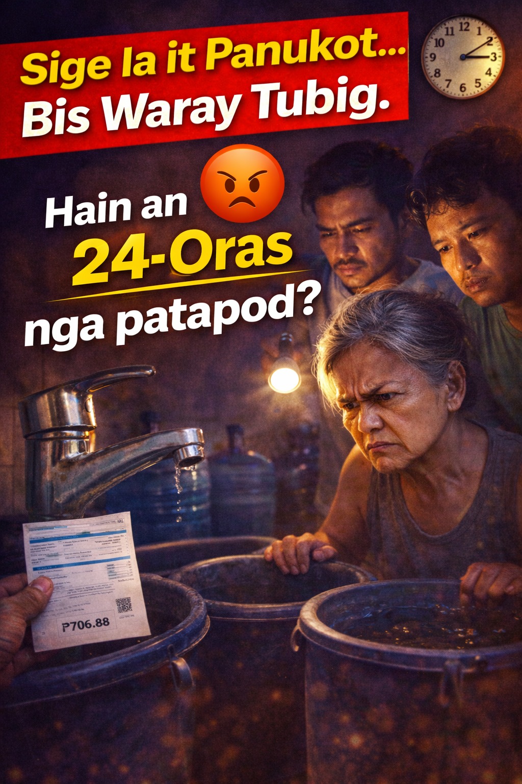 Sige la it Panukot, Bis Waray Tubig. Hain an 24-Oras nga Patapod?